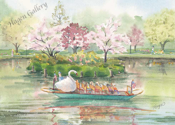 Swanboats in Springtime