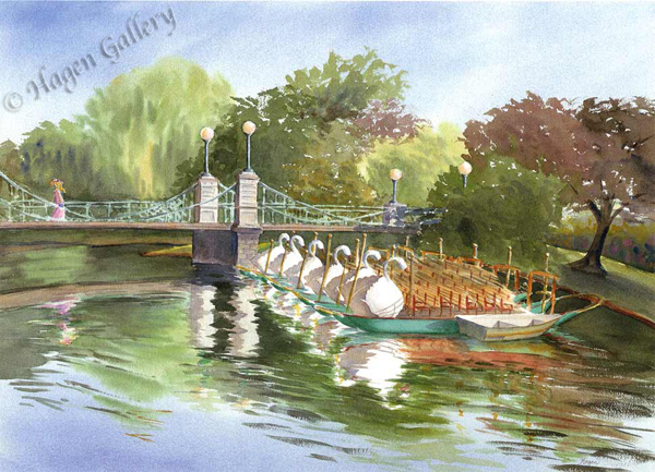 Swan Boats on a Summer Morning